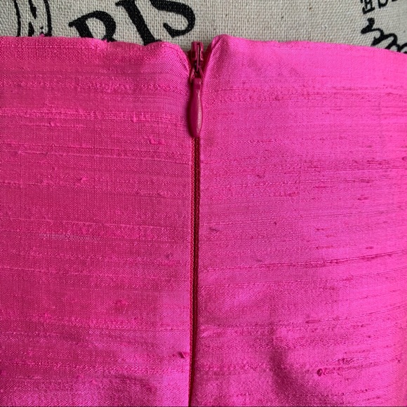 Snappy Turtle Silk Floral Appliqué Trim Pencil Skirt Pink Sz 8 - Picture 7 of 9